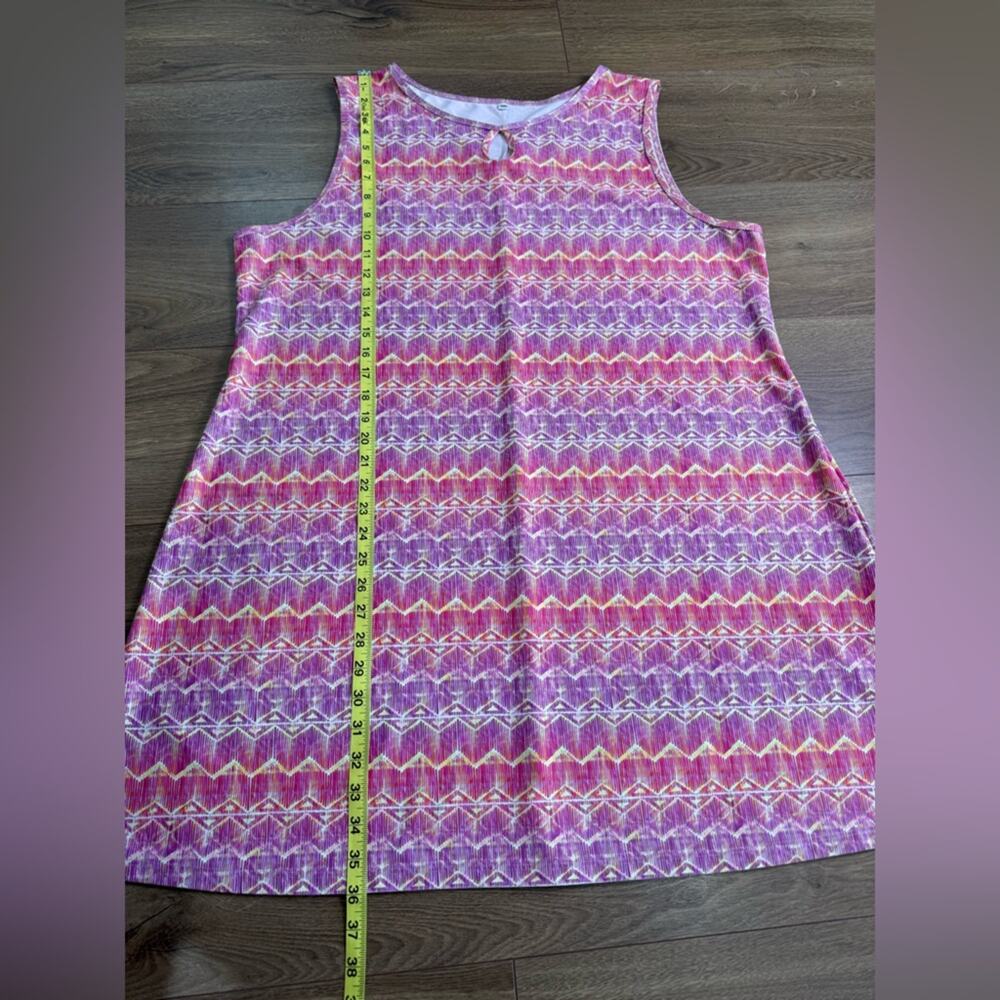 Nuu Muu Classic Keyhole Original Exercise Dress Pink Geometric Size 3X - Picture 9 of 9
